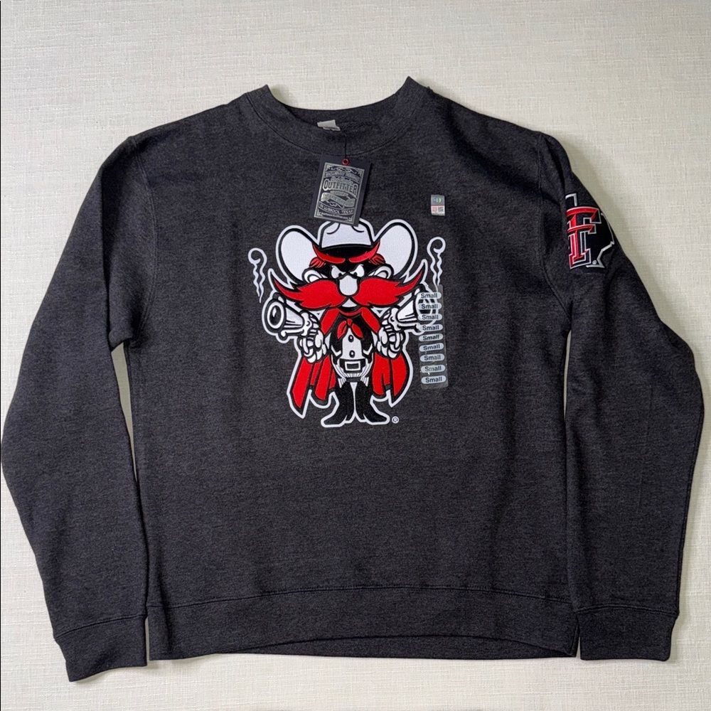 Men's Red Raider Texas Tech Charcoal Graphic Crewneck Sweater